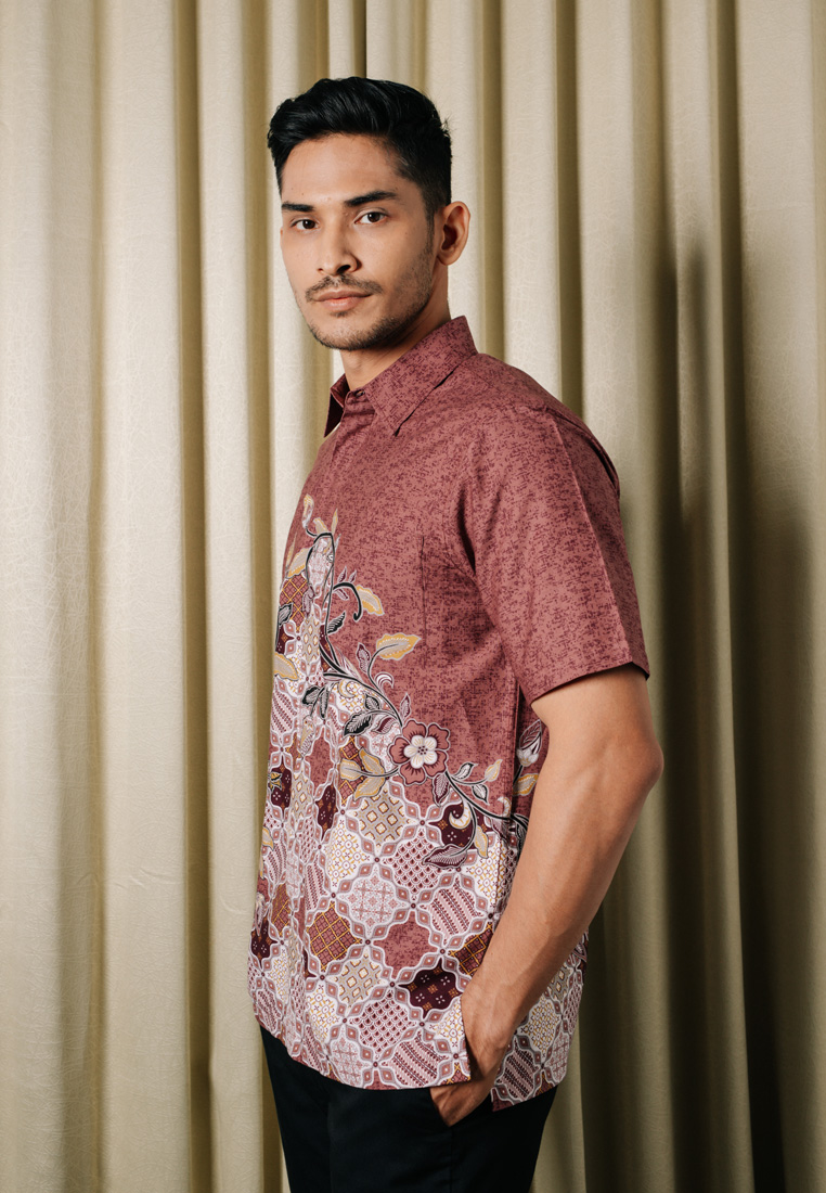Hadinata Batik Premium Pria Kemeja Pendek Superfine Dinesha Dhin-1